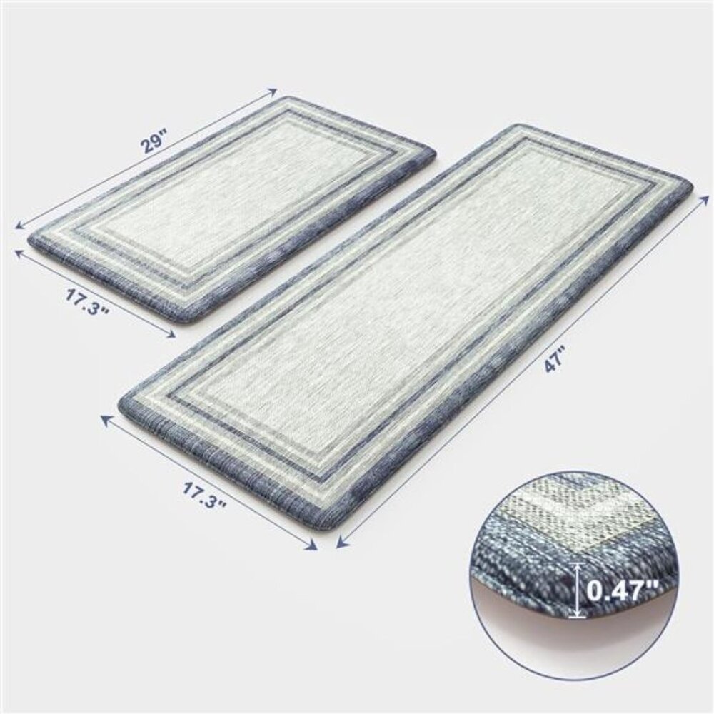 Anti Fatigue Kitchen Mat 2PCS,Non-Skid Waterproof Kitchen Rugs, Kitchen Mat - Picture 3 of 7